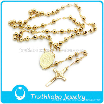 TKB-N0019 Collier En Acier Inoxydable Haute Qualité Vierge Marie Croix Saint Charm 316L